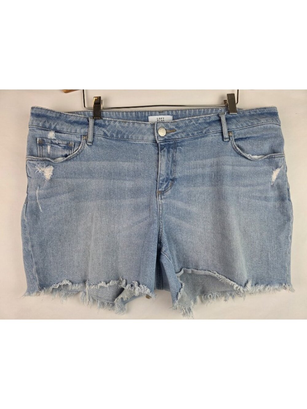 Made and Loved Loft Plus Jean Shorts Womens Size 16 Cut Off Distressed Denim